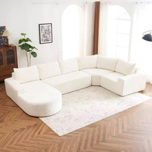 Kinu U-Shaped Velvet Sectional – Beige