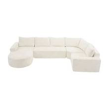 Kinu U-Shaped Velvet Sectional – Beige