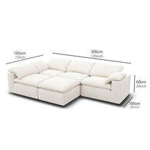 Kumo Corner Sofa with Ottoman – 4-Seater, Layout B