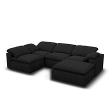 Kumo Corner Sofa with Ottoman – 4-Seater, Layout A – Black
