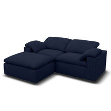 Kumo Modular Sofa – 2-Seater with Ottoman – Blue