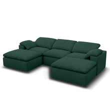 Kumo Modular Sofa – 3-Seater with 2 Ottomans – Green