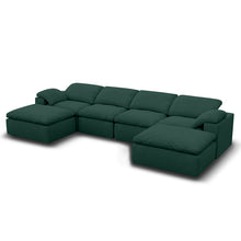 Kumo Modular Sofa – 4-Seater with 2 Ottomans – Green