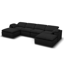 Kumo Modular Sofa – 4-Seater with 2 Ottomans – Black